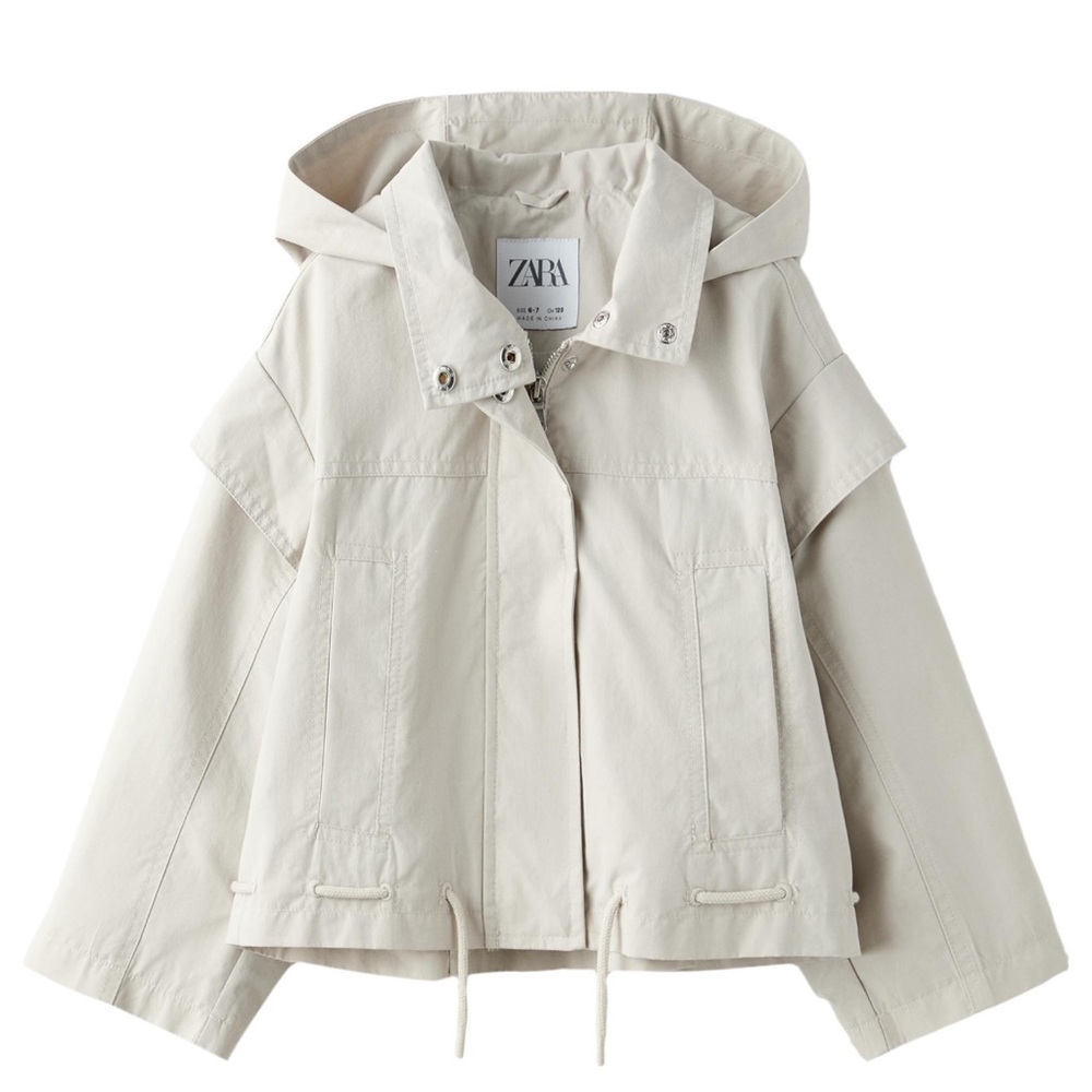 Zara Kids Cream Hooded Jacket